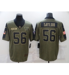 Men's New York Giants #56 Lawrence Taylor Nike Olive 2021 Salute To Service Limited Player Jersey