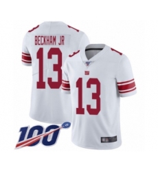 Men's New York Giants #13 Odell Beckham Jr White Vapor Untouchable Limited Player 100th Season Football Jersey