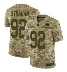 Men's Nike New York Giants #92 Michael Strahan Limited Camo 2018 Salute to Service NFL Jersey