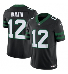 Men's New York Jets #12 Joe Namath Black 2024 F.U.S.E. Vapor Limited Football Stitched Jersey