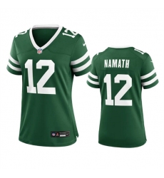 Women's New York Jets #12 Joe Namath Green 2024 Football Stitched Jersey(Run Small)