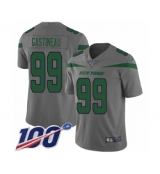 Youth New York Jets #99 Mark Gastineau Limited Gray Inverted Legend 100th Season Football Jersey