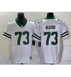 Men's Nike New York Jets #73 Joe Klecko White 2023 F.U.S.E. Vapor Limited Throwback Stitched Football Jersey