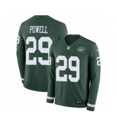 Youth Nike New York Jets #29 Bilal Powell Limited Green Therma Long Sleeve NFL Jersey