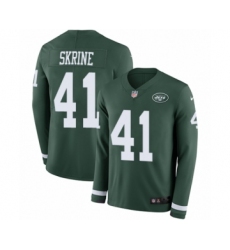 Men's Nike New York Jets #41 Buster Skrine Limited Green Therma Long Sleeve NFL Jersey