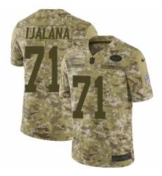 Men's Nike New York Jets #71 Ben Ijalana Limited Camo 2018 Salute to Service NFL Jersey