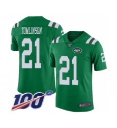 Men's New York Jets #21 LaDainian Tomlinson Limited Green Rush Vapor Untouchable 100th Season Football Jersey