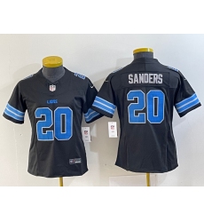 Women's Detroit Lions #20 Barry Sanders Black 2024 F.U.S.E. 2nd Alternate Vapor Limited Football Stitched Jersey(Run Smaller)