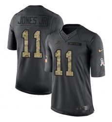 Men's Nike Detroit Lions #11 Marvin Jones Jr Limited Black 2016 Salute to Service NFL Jersey