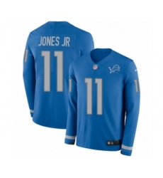 Youth Nike Detroit Lions #11 Marvin Jones Jr Limited Blue Therma Long Sleeve NFL Jersey