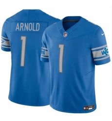 Men's Detroit Lions #1 Terrion Arnold Blue 2024 Draft F.U.S.E. Vapor Untouchable Limited Football Stitched Jersey