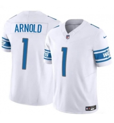 Men's Detroit Lions #1 Terrion Arnold White 2024 Draft F.U.S.E. Vapor Untouchable Limited Football Stitched Jersey