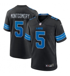 Men's Detroit Lions #5 David Montgomery Black 2nd Alternate Stitched Jersey