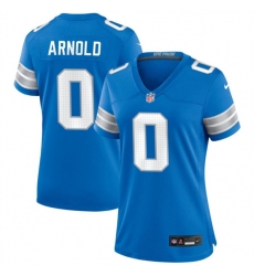 Women's Detroit Lions #0 Terrion Arnold Blue 2024 Stitched Jersey(Run Smaller)