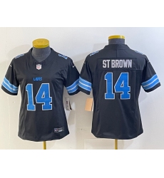 Women's Detroit Lions #14 Amon Ra St Brown Limited Black 2024 FUSE Vapor Jersey