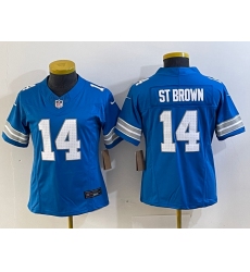 Women's Detroit Lions #14 Amon Ra St Brown Limited Blue 2024 FUSE Vapor Jersey