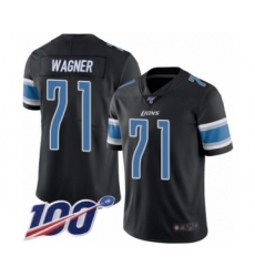 Men's Detroit Lions #71 Ricky Wagner Limited Black Rush Vapor Untouchable 100th Season Football Jersey