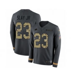 Men's Nike Detroit Lions #23 Darius Slay Limited Black Salute to Service Therma Long Sleeve NFL Jersey