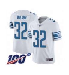 Men's Detroit Lions #32 Tavon Wilson White Vapor Untouchable Limited Player 100th Season Football Jersey