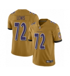Youth Baltimore Ravens #72 Alex Lewis Limited Gold Inverted Legend Football Jersey