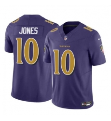 Men's Baltimore Ravens #10 Emory Jones Purple 2023 F.U.S.E Vapor Limited Football Jersey