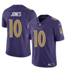 Men's Baltimore Ravens #10 Emory Jones Purple Vapor Limited Football Jersey