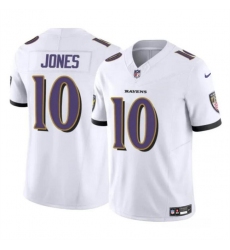 Men's Baltimore Ravens #10 Emory Jones White 2023 F.U.S.E Vapor Limited Football Jersey