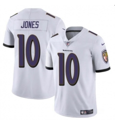 Men's Baltimore Ravens #10 Emory Jones White Vapor Limited Football Jersey