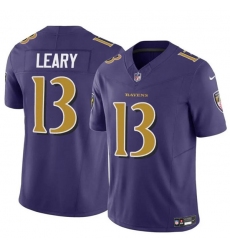 Men's Baltimore Ravens #13 Devin Leary Purple 2023 F.U.S.E. Vapor Limited Football Jersey