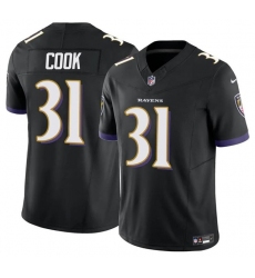 Men's Baltimore Ravens #31 Dalvin Cook Black 2024 F.U.S.E. Vapor Limited Football Stitched Jersey