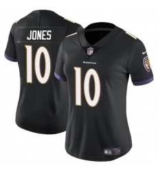 Women's Baltimore Ravens #10 Emory Jones Black Vapor Football Jersey(Run Small)