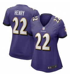 Women's Baltimore Ravens #22 Derrick Henry Purple Football Stitched Jersey(Run Small)