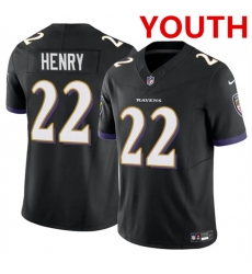 Youth Baltimore Ravens #22 Derrick Henry Black 2023 F.U.S.E. Football Stitched Jersey