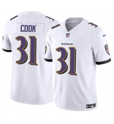 Youth Baltimore Ravens #31 Dalvin Cook White 2024 F.U.S.E. Stitched Jersey