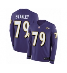 Youth Nike Baltimore Ravens #79 Ronnie Stanley Limited Purple Therma Long Sleeve NFL Jersey