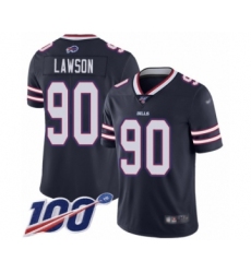 Men's Buffalo Bills #90 Shaq Lawson Limited Navy Blue Inverted Legend 100th Season Football Jersey