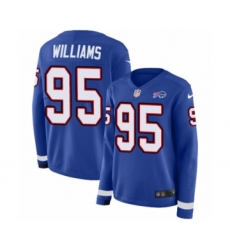 Women's Nike Buffalo Bills #95 Kyle Williams Limited Royal Blue Therma Long Sleeve NFL Jersey