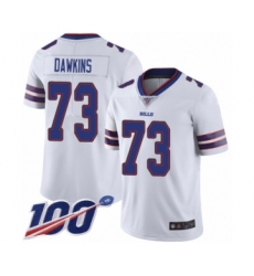Men's Buffalo Bills #73 Dion Dawkins White Vapor Untouchable Limited Player 100th Season Football Jersey