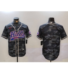 Men's Buffalo Bills blank Camo Team Cool Base Stitched Baseball Jersey