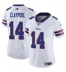 Women's Buffalo Bills #14 Chase Claypool White Vapor Football Stitched Jersey(Run Small)