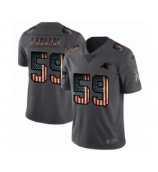 Men's Carolina Panthers #59 Luke Kuechly Limited Black USA Flag 2019 Salute To Service Football Jersey