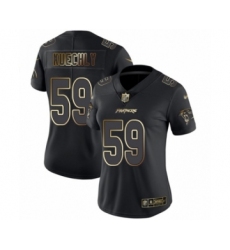 Women's Carolina Panthers #59 Luke Kuechly Black Gold Vapor Untouchable Limited Football Jersey