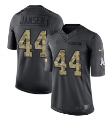 Men's Nike Carolina Panthers #44 J.J. Jansen Limited Black 2016 Salute to Service NFL Jersey
