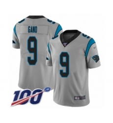 Men's Carolina Panthers #9 Graham Gano Silver Inverted Legend Limited 100th Season Football Jersey