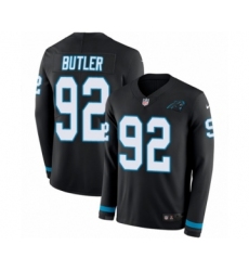 Youth Nike Carolina Panthers #92 Vernon Butler Limited Black Therma Long Sleeve NFL Jersey