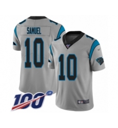 Youth Carolina Panthers #10 Curtis Samuel Silver Inverted Legend Limited 100th Season Football Jersey