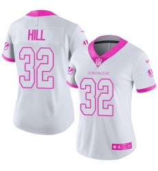 Women's Nike Cincinnati Bengals #32 Jeremy Hill Limited White/Pink Rush Fashion NFL Jersey