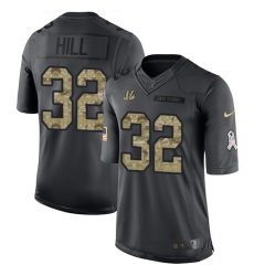 Youth Nike Cincinnati Bengals #32 Jeremy Hill Limited Black 2016 Salute to Service NFL Jersey
