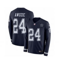 Youth Nike Dallas Cowboys #24 Chidobe Awuzie Limited Navy Blue Therma Long Sleeve NFL Jersey