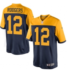 Men's Nike Green Bay Packers #12 Aaron Rodgers Limited Navy Blue Alternate NFL Jersey